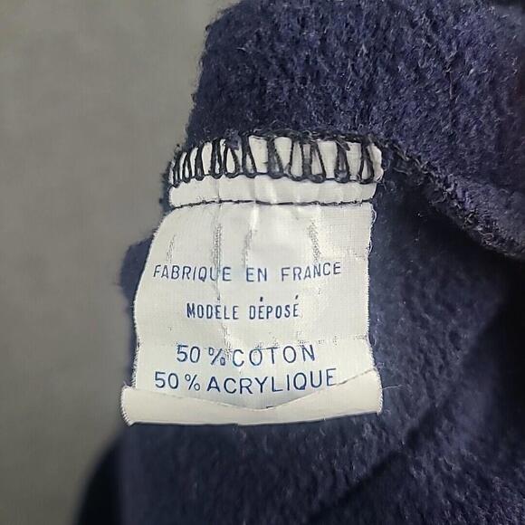 Mat De Misaine Crop Sweater Size 2 Navy Plaid Collar Made in France Preppy - Picture 8 of 8